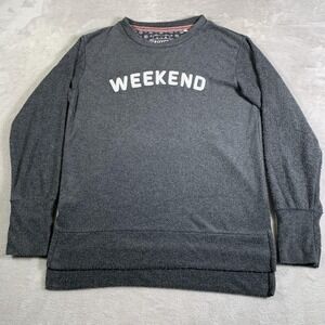 Life is Good Royce Brand Sweatshirt Womens‎ Large Gray Weekend Graphic Pullover